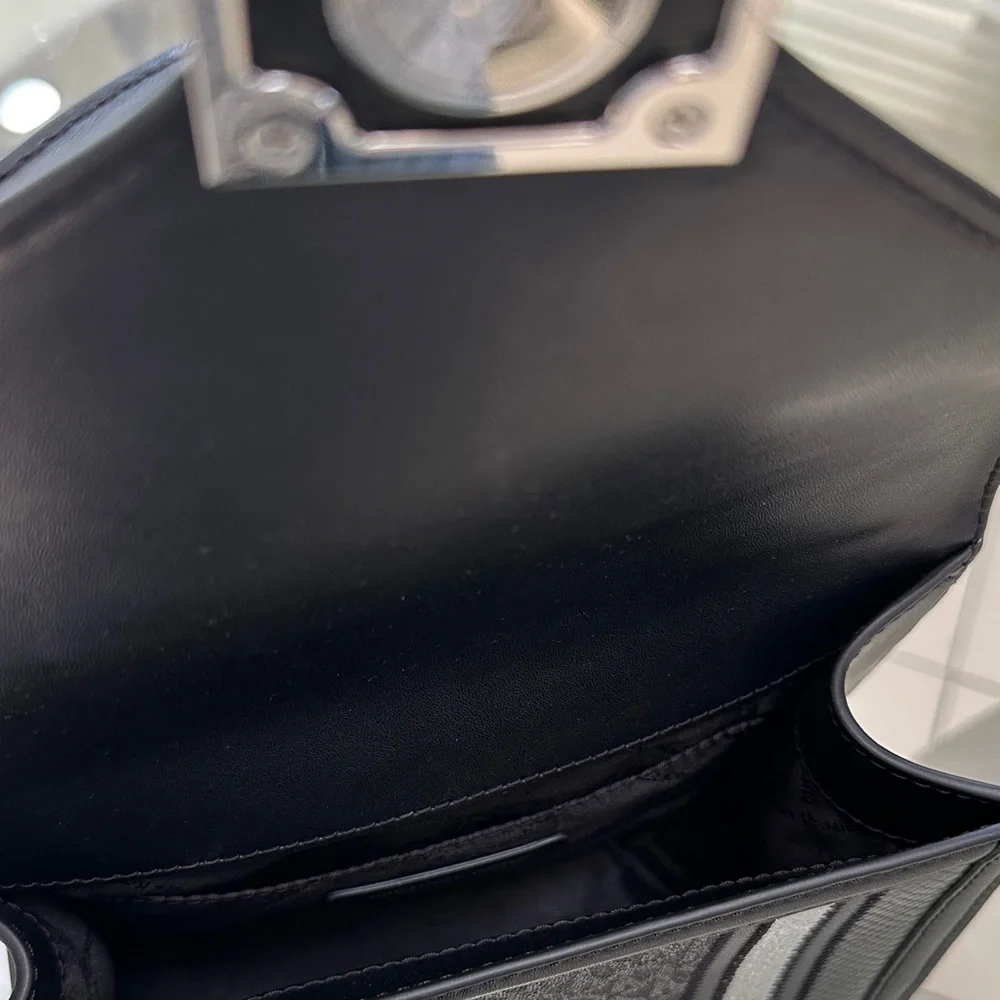 Michael Kors Black & Silver Logo Chain Crossbody Bag - Picture 3 of 3